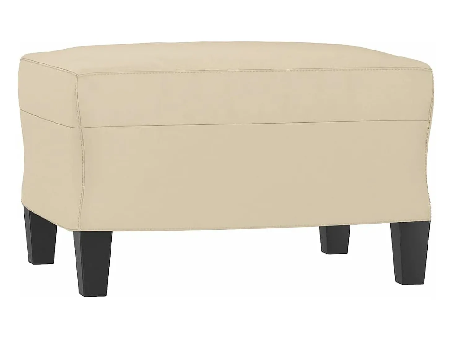Apoio de pés tecido de microfibra 60x50x41 cor creme