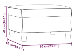 Apoio de pés tecido de microfibra 60x50x41 cor creme