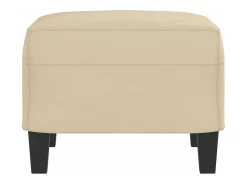 Apoio de pés tecido de microfibra 60x50x41 cor creme