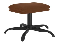 Apoio de pés tecido de microfibra 60x60x36 cm castanho