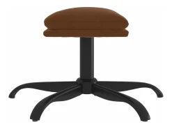 Apoio de pés tecido de microfibra 60x60x36 cm castanho