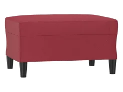 Apoio de pés 70x55x41 cm couro artificial vermelho tinto