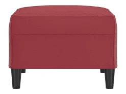 Apoio de pés 70x55x41 cm couro artificial vermelho tinto