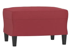 Apoio de pés 60x50x41 cm couro artificial vermelho tinto
