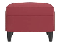 Apoio de pés 60x50x41 cm couro artificial vermelho tinto