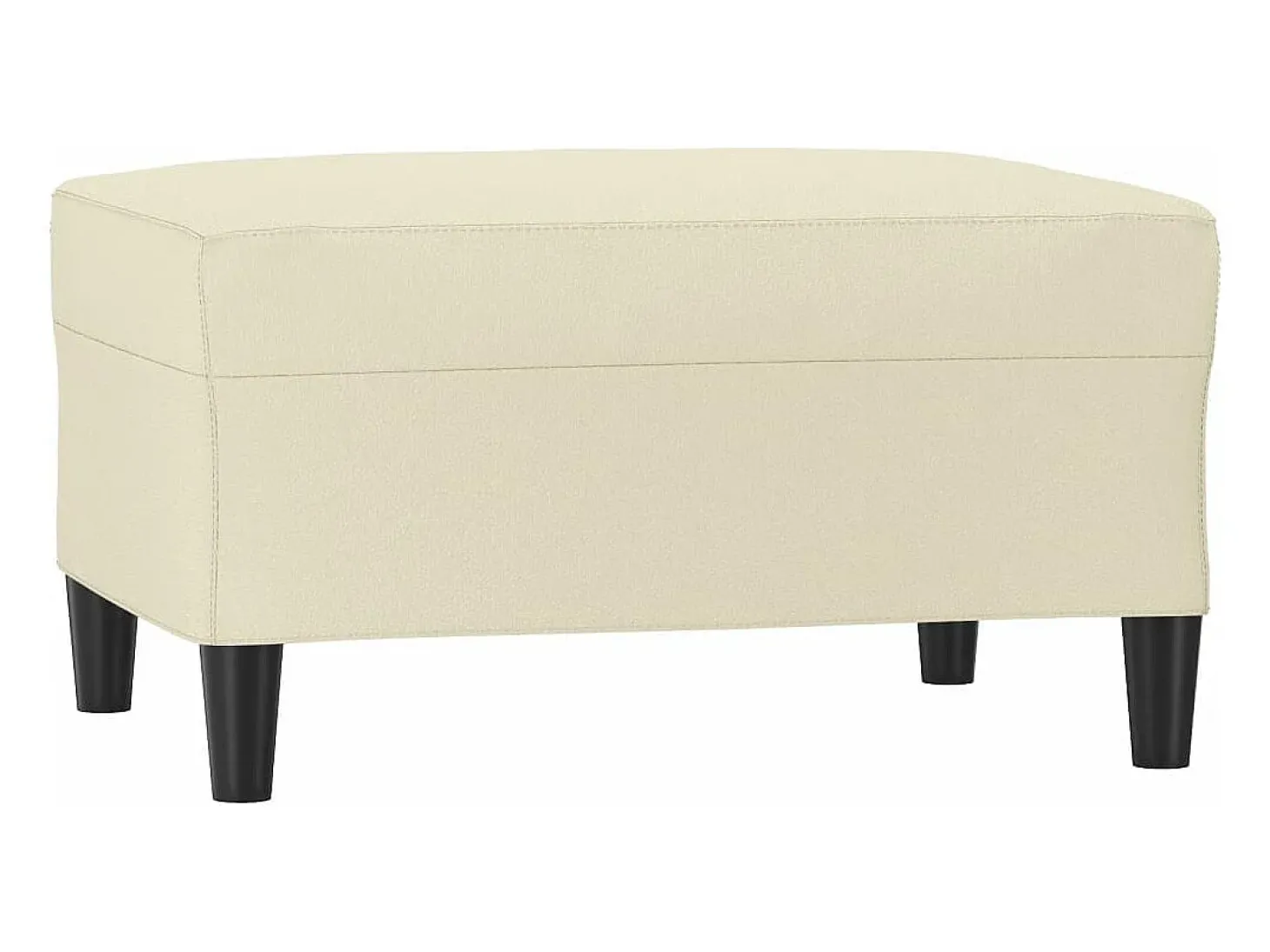 Apoio de pés 70x55x41 cm couro artificial cor creme