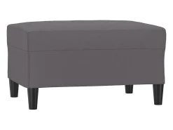 Apoio de pés 70x55x41 cm couro artificial cinza