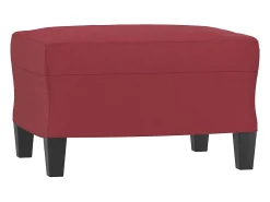 Apoio de pés 60x50x41 cm couro artificial vermelho tinto