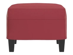 Apoio de pés 60x50x41 cm couro artificial vermelho tinto