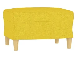 Apoio de pés 60x50x41 cm tecido amarelo-claro