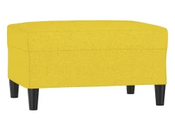 Apoio de pés 70x55x41 cm tecido amarelo-claro