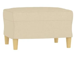Apoio de pés 60x50x41 cm tecido cor creme