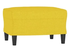 Apoio de pés 60x50x41 cm tecido amarelo-claro