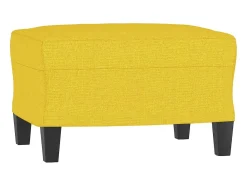 Apoio de pés 60x50x41 cm tecido amarelo-claro
