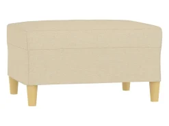 Apoio de pés 70x55x41 cm tecido cor creme