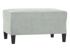 Apoio de pés 70x55x41 cm veludo cinzento-claro