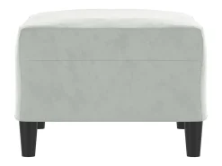 Apoio de pés 70x55x41 cm veludo cinzento-claro