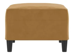 Apoio de pés 70x55x41 cm veludo castanho