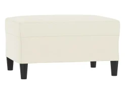 Apoio de pés 70x55x41 cm veludo cor creme