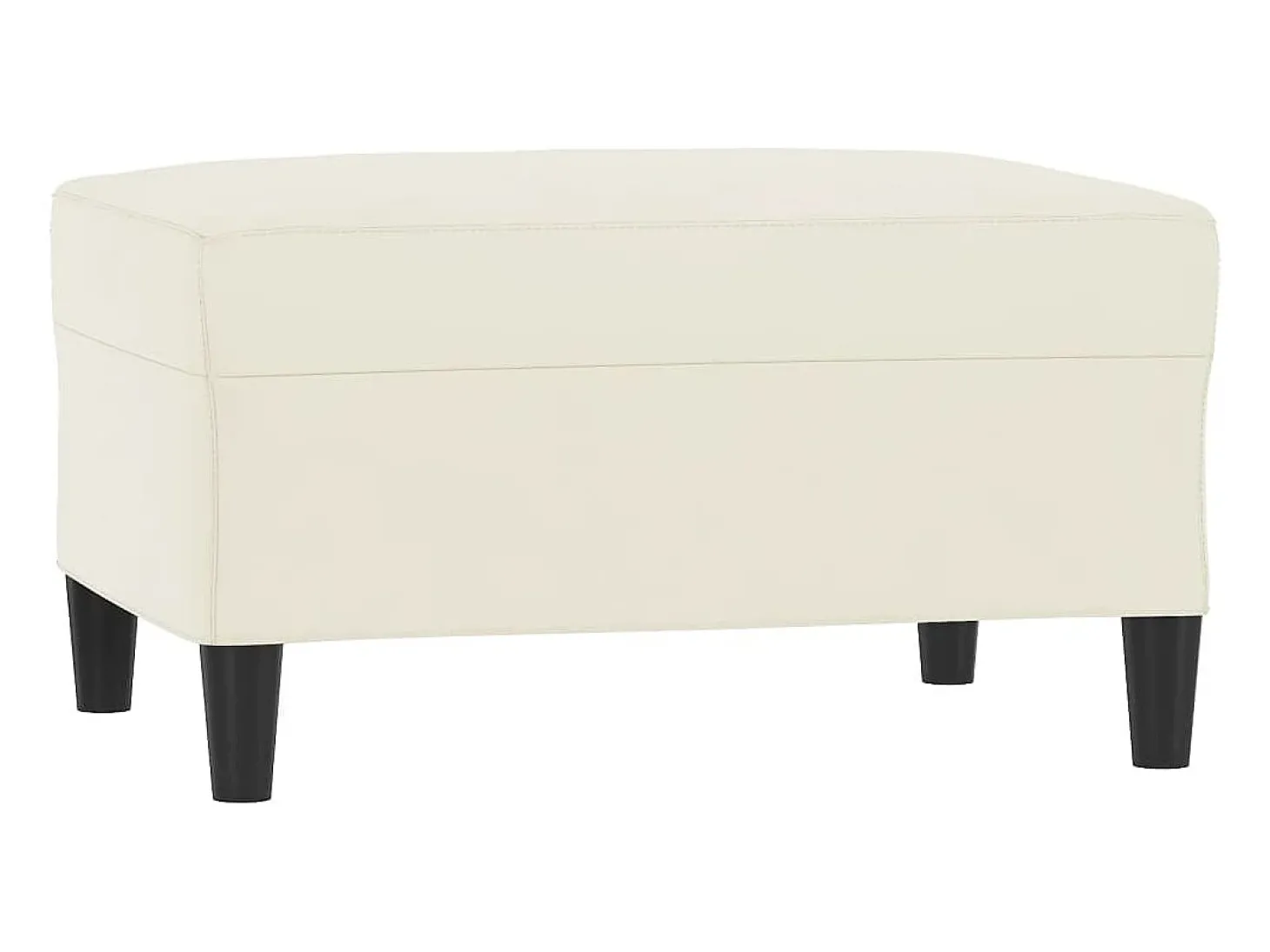 Apoio de pés 70x55x41 cm veludo cor creme