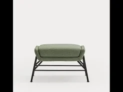 Apoio para os pés em tecido verde com estrutura metálica 69x43 h45