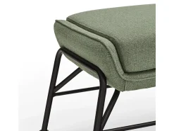 Apoio para os pés em tecido verde com estrutura metálica 69x43 h45
