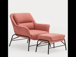 Apoio para os pés em tecido coral com estrutura metálica 69x43 h45