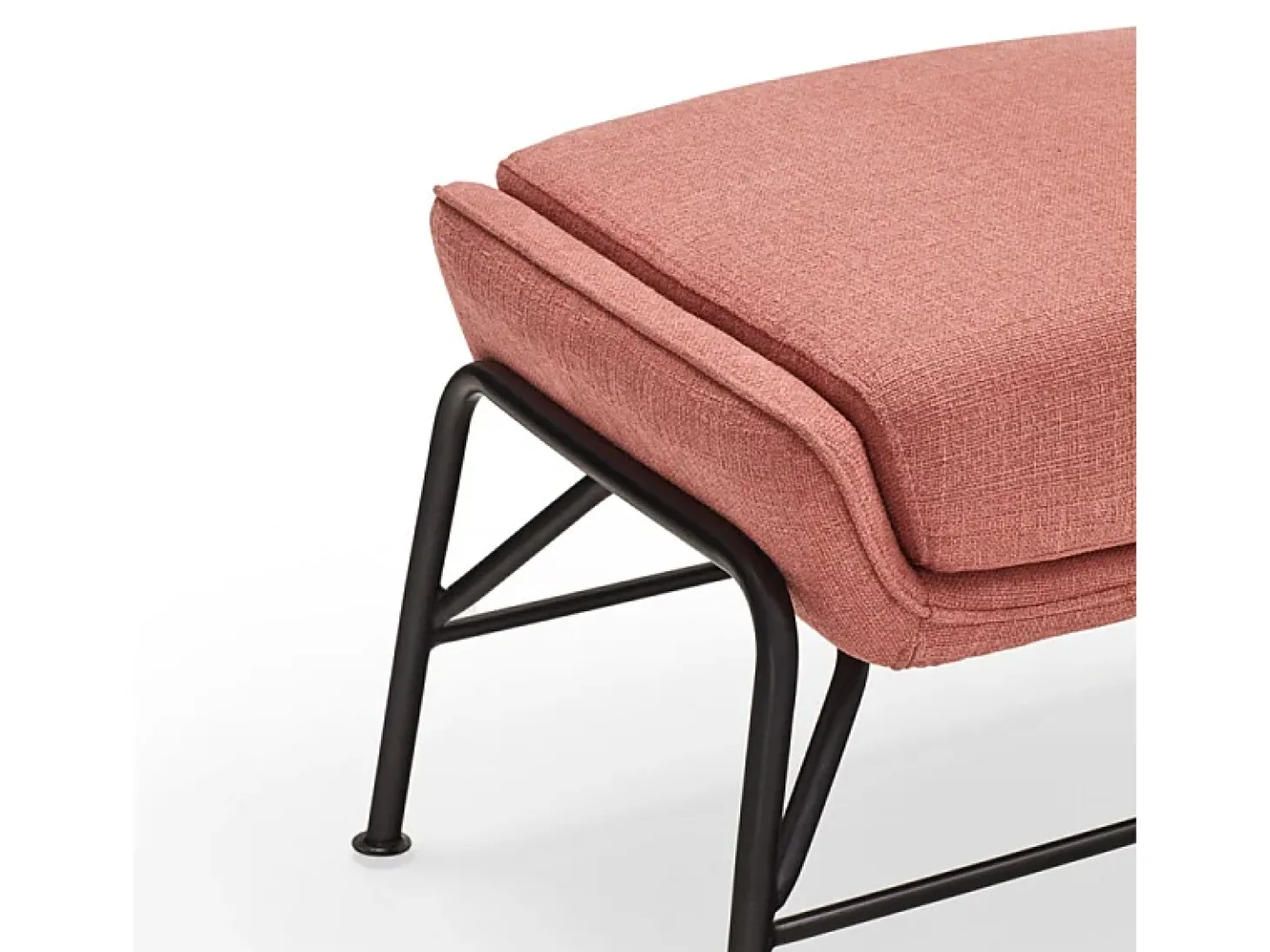 Apoio para os pés em tecido coral com estrutura metálica 69x43 h45