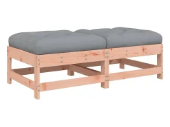 Apoios de pés jardim c/ almofadões 2pcs madeira douglas maciça