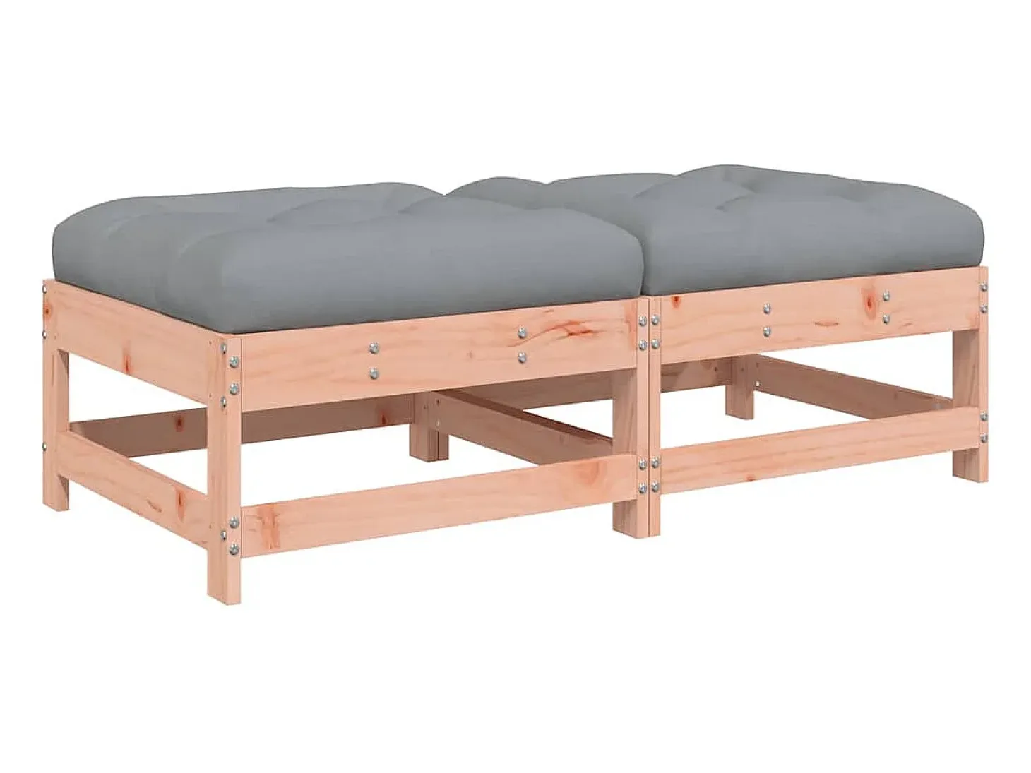 Apoios de pés jardim c/ almofadões 2pcs madeira douglas maciça