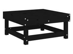 Apoios de pés p/ jardim c/ almofadões 2 pcs pinho maciço preto