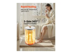 Aquecedor de Toalhas SucceBuy 20 L, Balde Secador de Toalhas para Banheiro Spa, com Tela LED, Regulação de Temperatura, Trava de Segurança