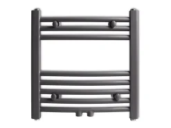 Aquecedor toalhas casa de banho curvo 480 x 480 mm cinzento