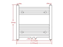 Aquecedor toalhas casa de banho curvo 480 x 480 mm cinzento