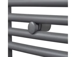 Aquecedor toalhas casa de banho curvo 480 x 480 mm cinzento