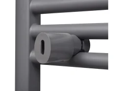 Aquecedor toalhas casa de banho curvo 480 x 480 mm cinzento