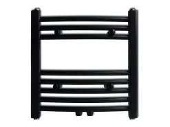 Aquecedor toalhas casa de banho curvo 480 x 480 mm preto