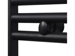 Aquecedor toalhas casa de banho curvo 480 x 480 mm preto
