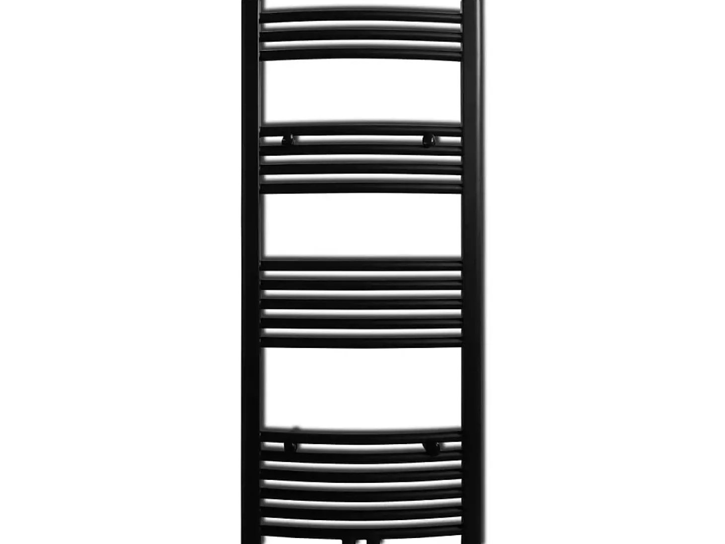 Aquecedor toalhas casa de banho curvo 500 x 1160 mm preto
