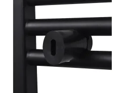 Aquecedor toalhas casa de banho curvo 500 x 1160 mm preto