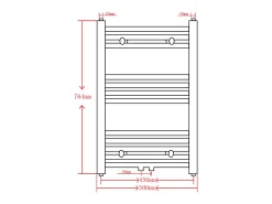 Aquecedor toalhas casa de banho liso 500 x 764 mm cinza