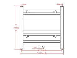 Aquecedor toalhas casa de banho liso 480 x 480 mm preto