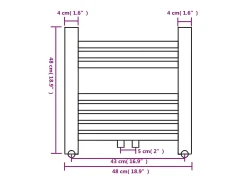 Aquecedor toalhas casa de banho liso 480 x 480 mm