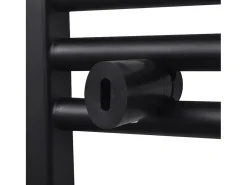 Aquecedor toalhas casa de banho liso 600 x 764 mm preto