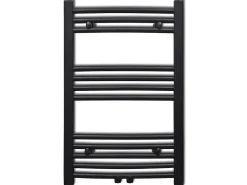 Aquecedor toalhas casa de banho curvo 500 x 764 mm preto