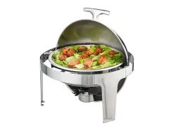 Aquecedores de Alimentos SucceBuy Conjunto de Rechauds em Aço Inoxidável com Tampa, 2 Peças, Panela Standard de 5.5 Litros e Suporte para Combustível