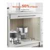 Aquecedores de Alimentos SucceBuy Conjunto de Buffet com 4 Pratos de Aquecimento em Aço Inoxidável com Panelas Grandes, Prato de Aquecimento Redondo com Tampa
