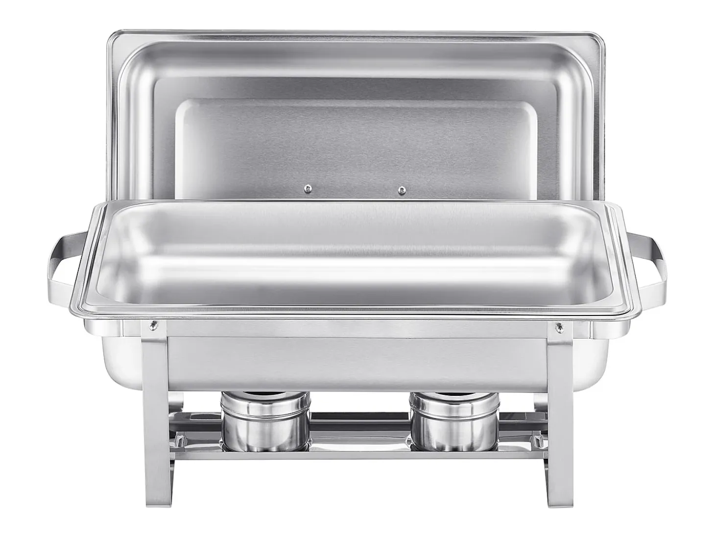 Aquecedores de Alimentos SucceBuy Conjunto de 2 Pratos Retangulares para Buffet, 7.5 Litros, em Aço Inoxidável