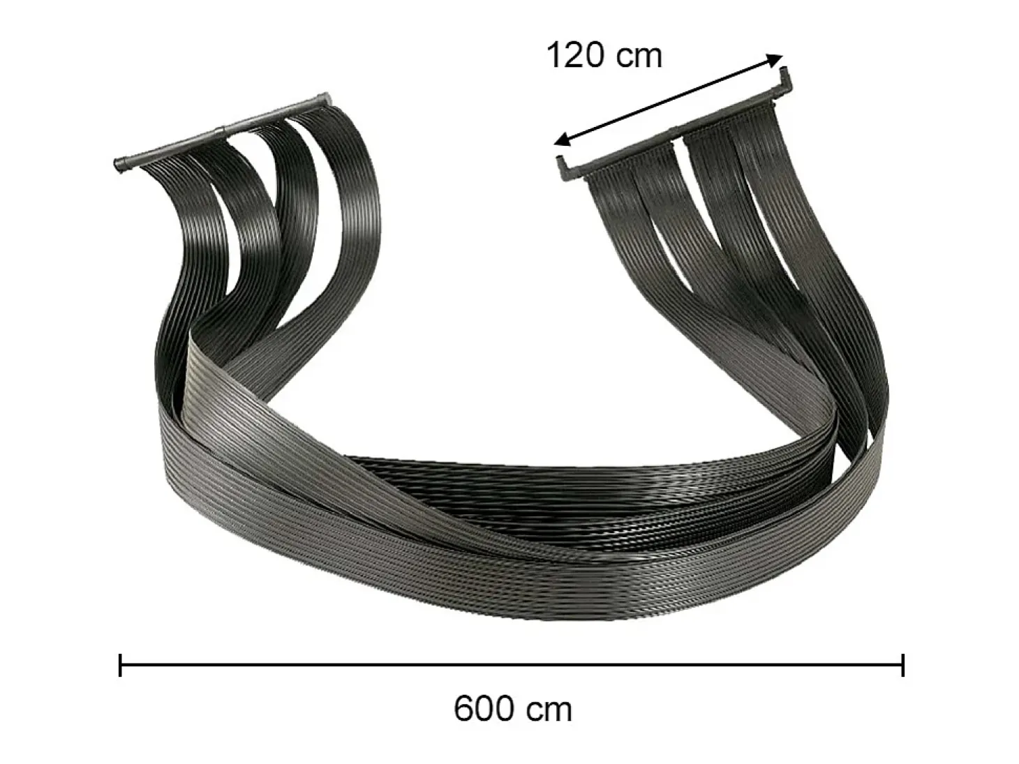 Aquecimento solar preto 600x120x6