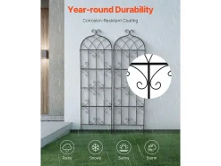 Arame de Jardim SucceBuy em Metal, Lote de 2, 180 x 51 cm, Suporte para Plantas Trepadeiras, Anticorrosivo
